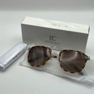 NWT Bircen Sunglasses Tortoise Color BC2002 Cleaning Cloth and Original Box